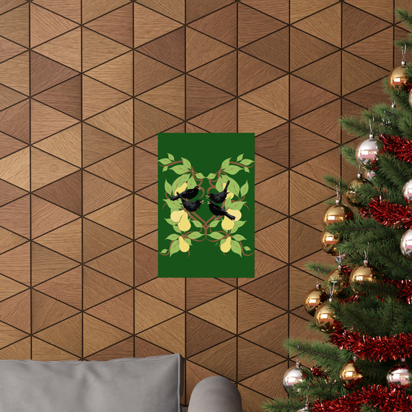 Four Colly Birds of Christmas Premium Matte vertical posters