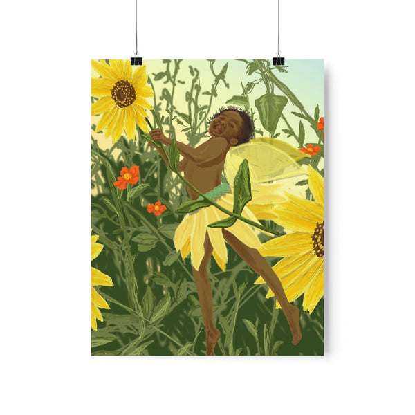 Sunflower Fairy Premium Matte vertical posters