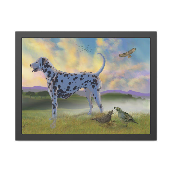 Dalmatian with Birds Framed Paper Posters