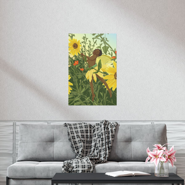 Sunflower Fairy Premium Matte vertical posters