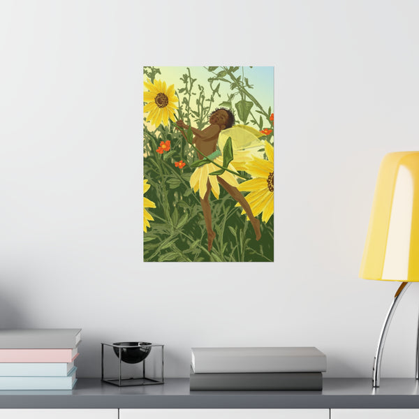 Sunflower Fairy Premium Matte vertical posters