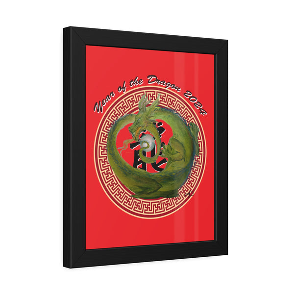 Red Lunar Dragon Framed Paper Posters