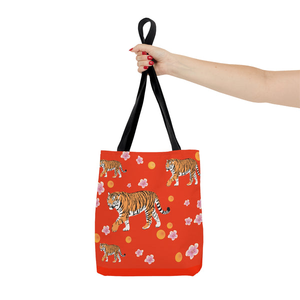 Bengal Tiger Red Tote Bag
