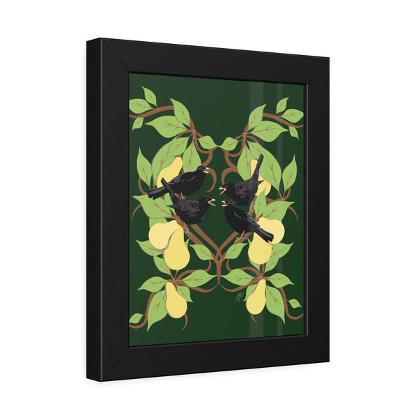 Four Colly Birds Framed Paper Posters