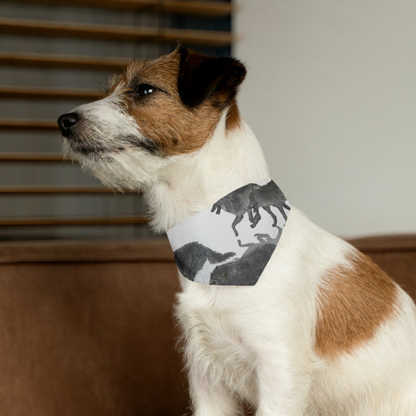 Running Wolves Pet Bandana Collar