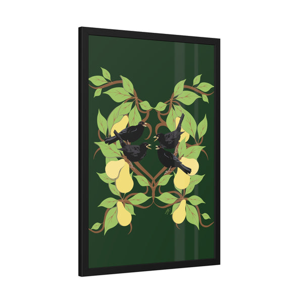 Four Colly Birds Framed Paper Posters