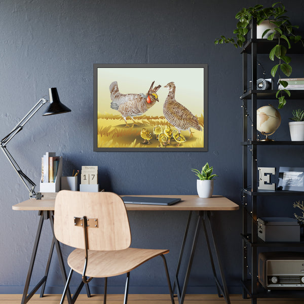 Prairie Chickens Framed Paper Posters
