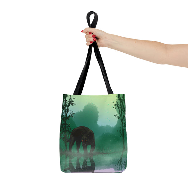 Black Panther with Reflection AOP Tote Bag
