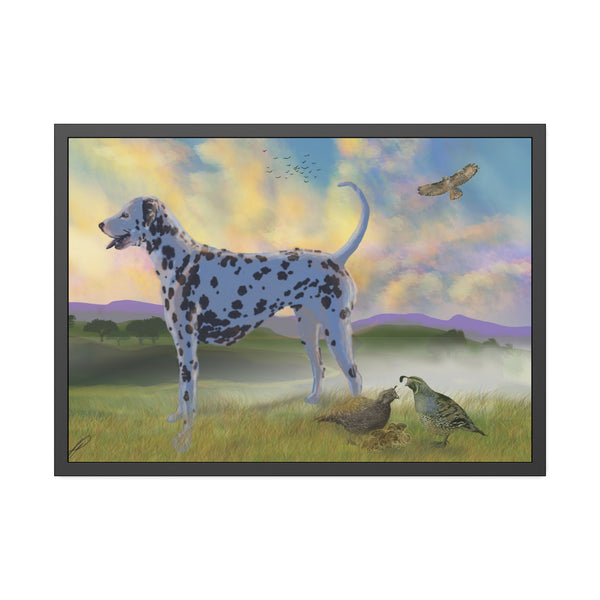 Dalmatian with Birds Framed Paper Posters