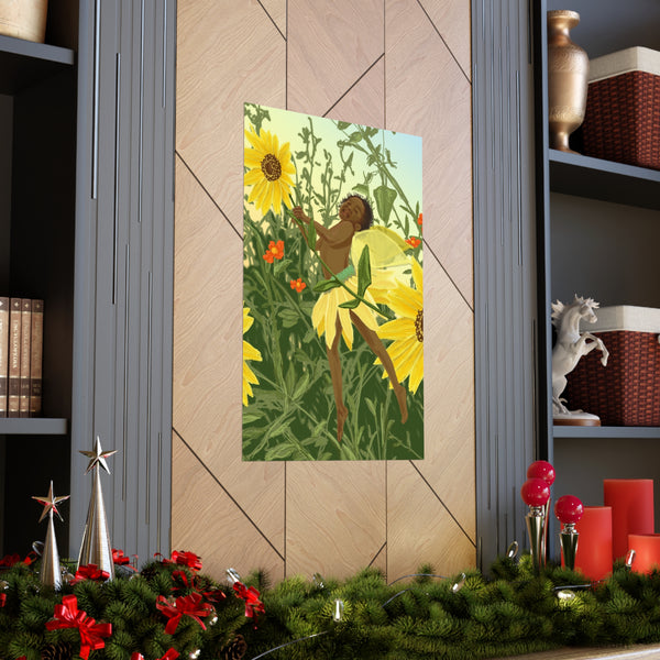 Sunflower Fairy Premium Matte vertical posters