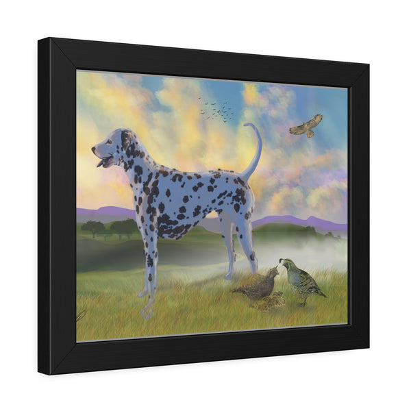 Dalmatian with Birds Framed Paper Posters