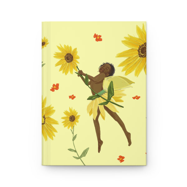 Sunflower Fairy Yellow Hardcover Journal Matte