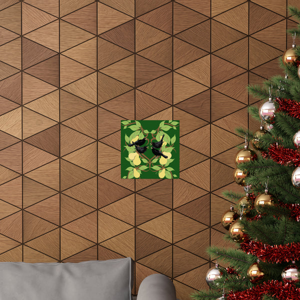 Four Colly Birds of Christmas Premium Matte vertical posters