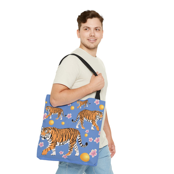 Bengal Tiger Blue Tote Bag