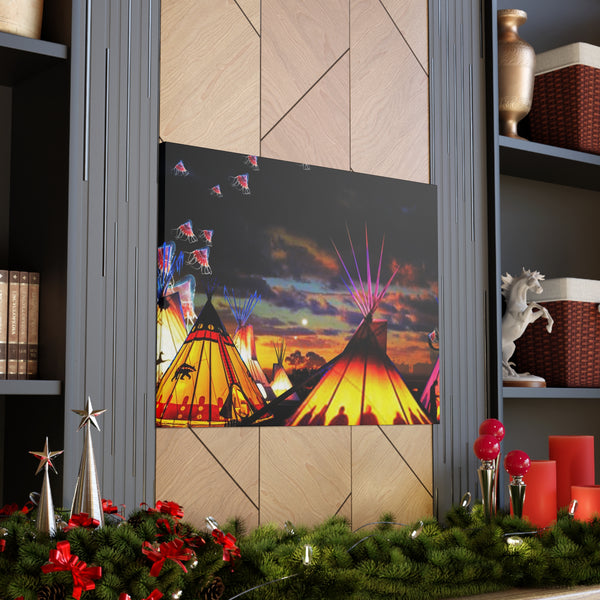 Glowing Teepees Canvas Gallery Wraps