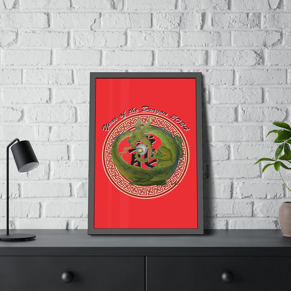 Red Lunar Dragon Framed Paper Posters