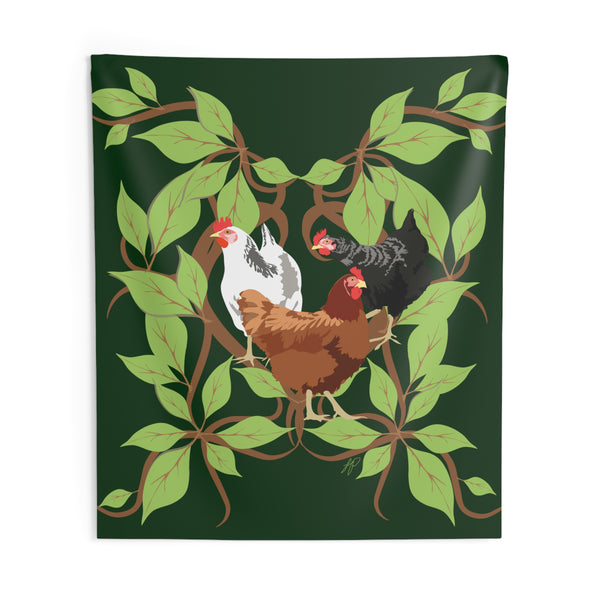 Three French Hens  Indoor Wall Tapestries