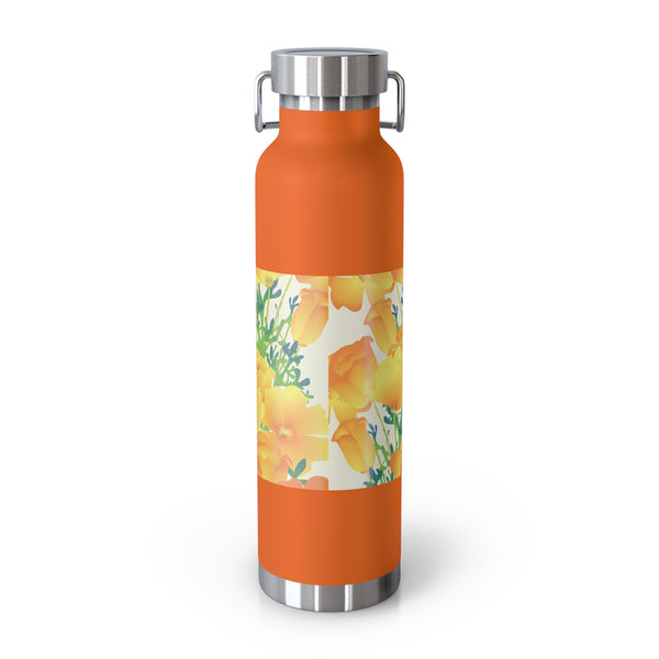 Poppies Copper Vacuum Insulated Bottle, 22oz