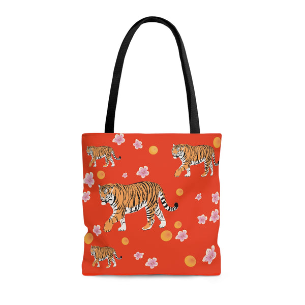 Bengal Tiger Red Tote Bag