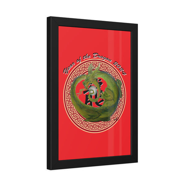 Red Lunar Dragon Framed Paper Posters