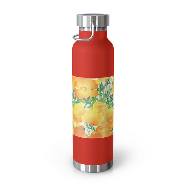 Poppies Copper Vacuum Insulated Bottle, 22oz