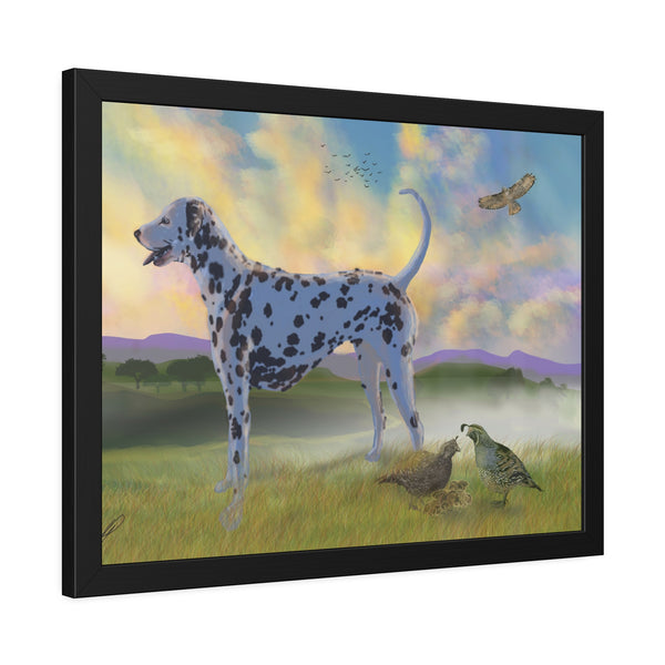 Dalmatian with Birds Framed Paper Posters