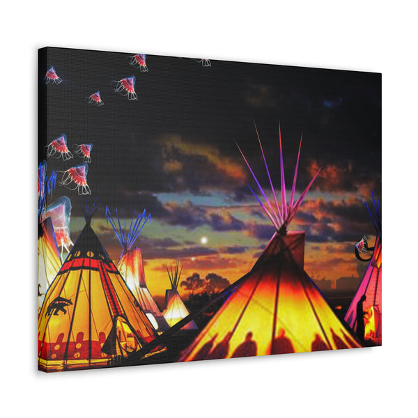 Glowing Teepees Canvas Gallery Wraps