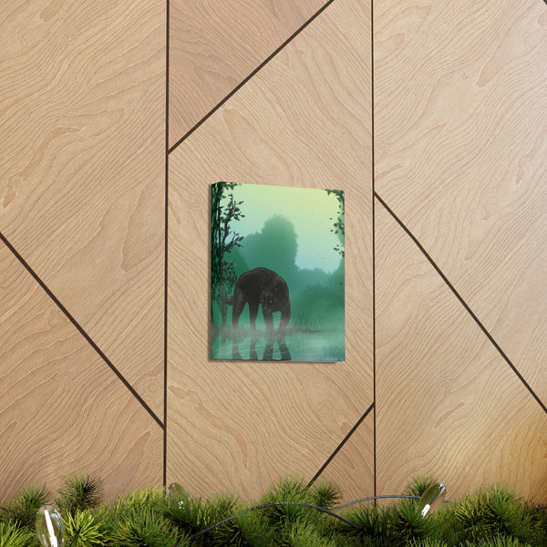 Black Panther with Reflection  Canvas Gallery Wraps