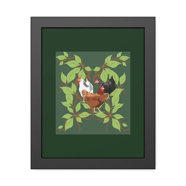 Three French Hens Framed Paper Posters
