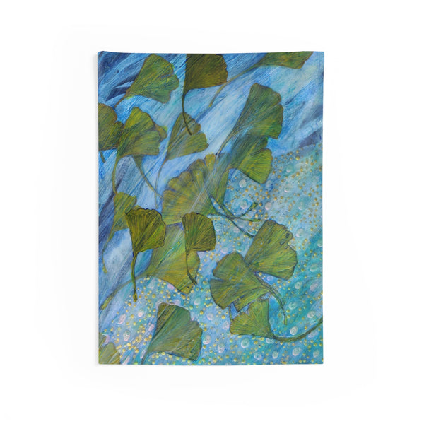 Ginkgo Leaves with Water Dragon Indoor Wall Tapestries