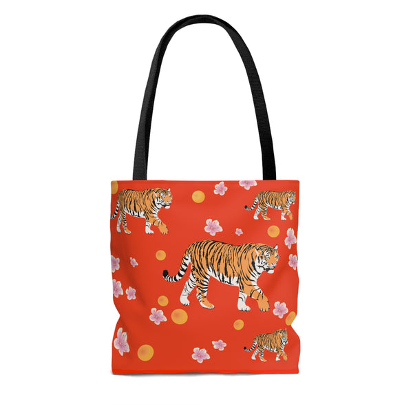 Bengal Tiger Red Tote Bag