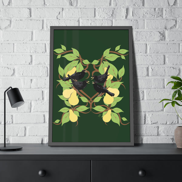 Four Colly Birds Framed Paper Posters