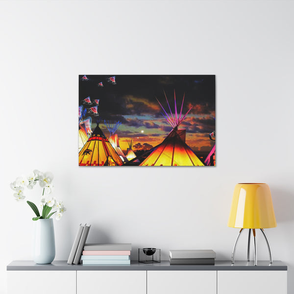 Glowing Teepees Canvas Gallery Wraps