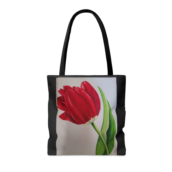 Red Tulip AOP Tote Bag