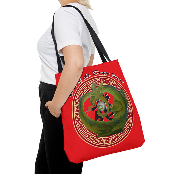 Red Lunar Dragon Tote Bag