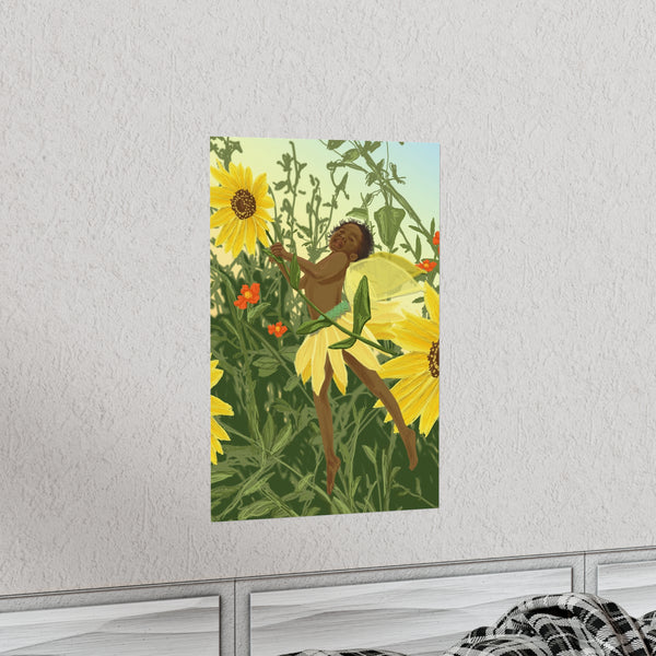 Sunflower Fairy Premium Matte vertical posters