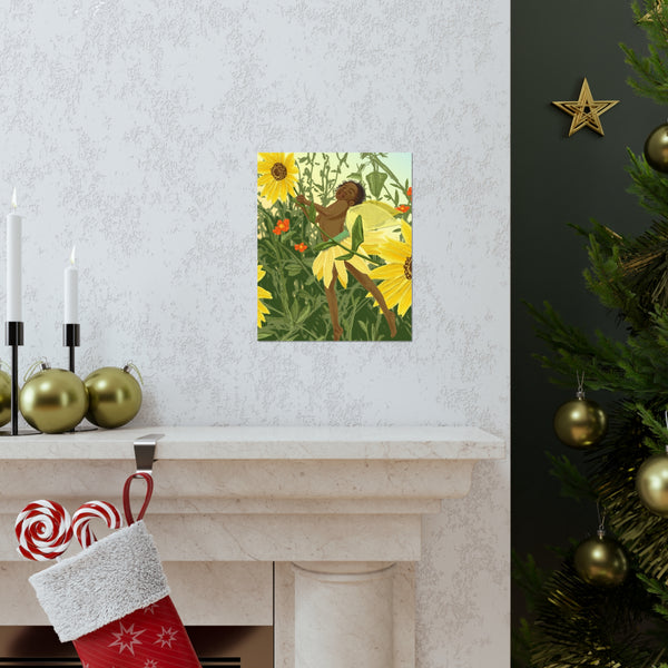 Sunflower Fairy Premium Matte vertical posters