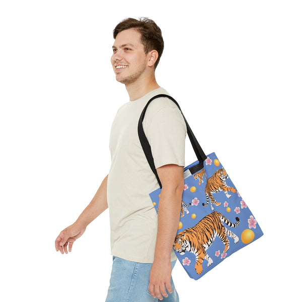 Bengal Tiger Blue Tote Bag