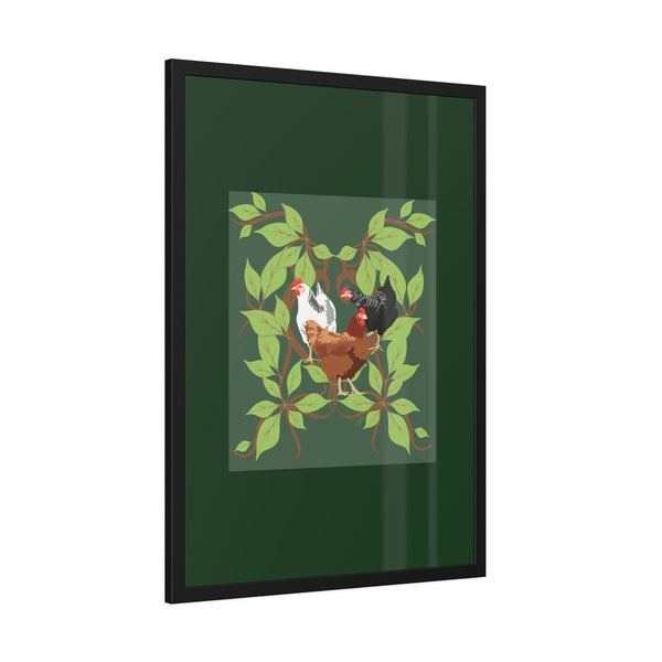 Three French Hens Framed Paper Posters