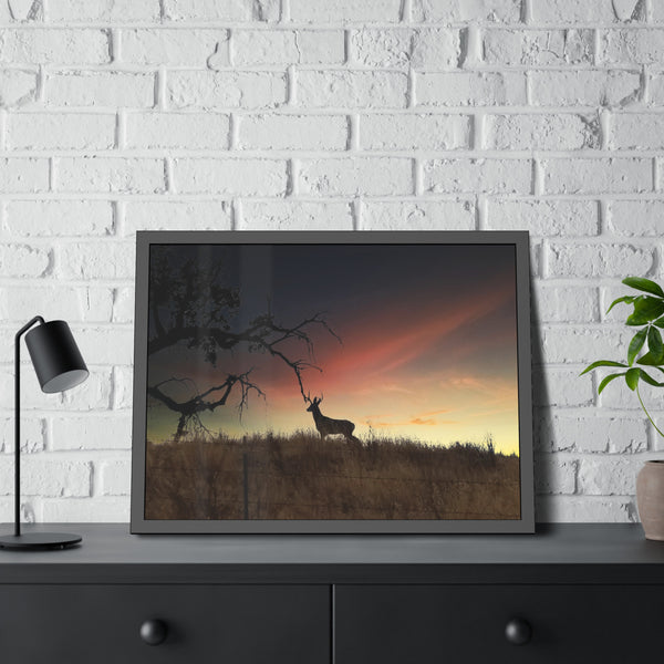 Deer at Sunrise Framed Paper Posters