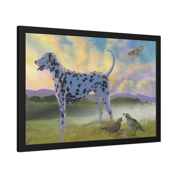 Dalmatian with Birds Framed Paper Posters