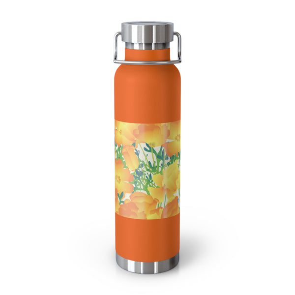 Poppies Copper Vacuum Insulated Bottle, 22oz