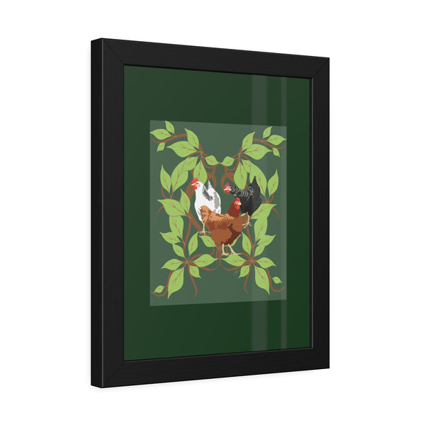 Three French Hens Framed Paper Posters