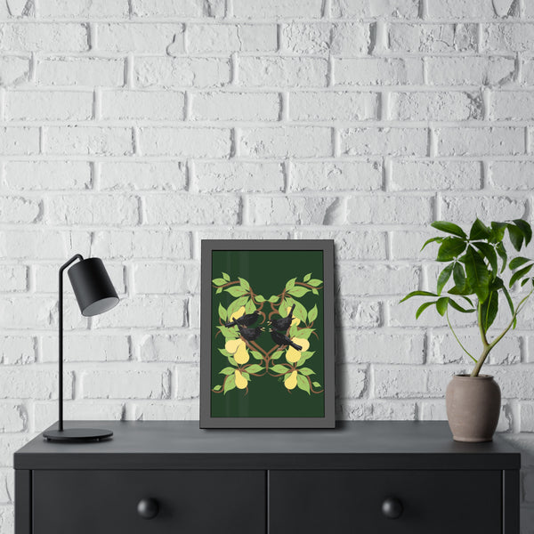 Four Colly Birds Framed Paper Posters