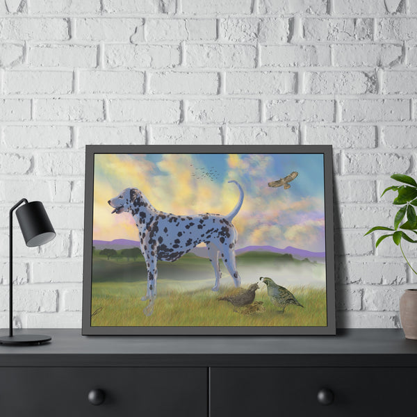 Dalmatian with Birds Framed Paper Posters
