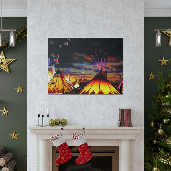 Glowing Teepees Canvas Gallery Wraps