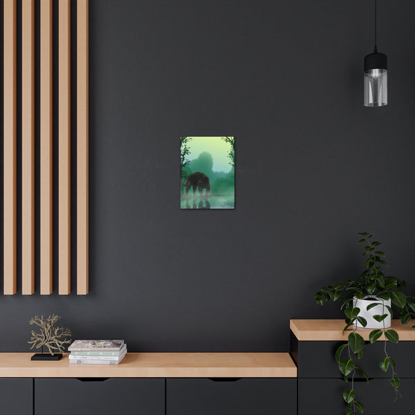 Black Panther with Reflection  Canvas Gallery Wraps
