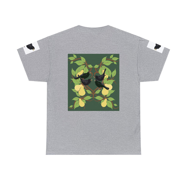 Four Colly Birds of Christmas Unisex Heavy Cotton Tee