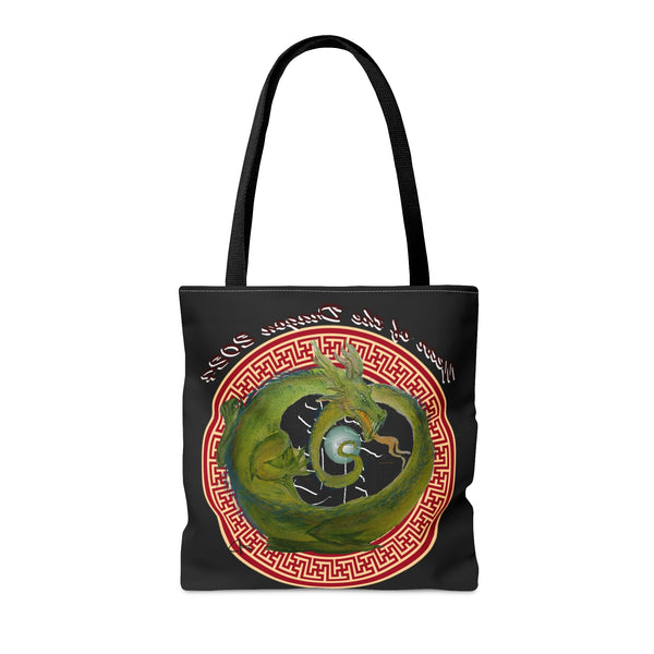 Black Lunar Dragon Tote Bag