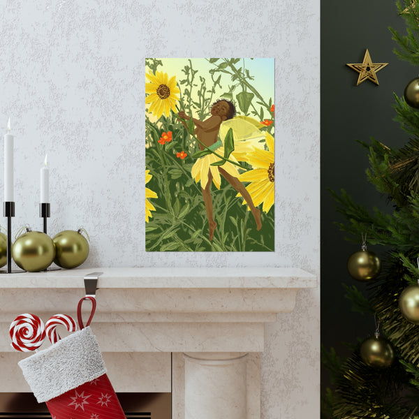 Sunflower Fairy Premium Matte vertical posters